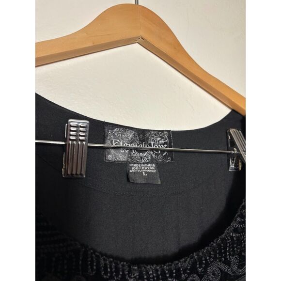 Eternal Love Tunic Mini Dress Large Black Goth Whimsygoth Vamp Witchy Celestial - Picture 5 of 5